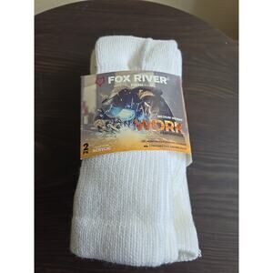 Fox River Medium Weight, 2 pairs, USA white Work Performance Mens 6-8.5